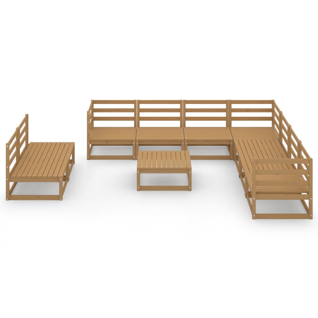 vidaXL 10-tlg. Garten-Lounge-Set Honigbraun Massivholz Kiefer