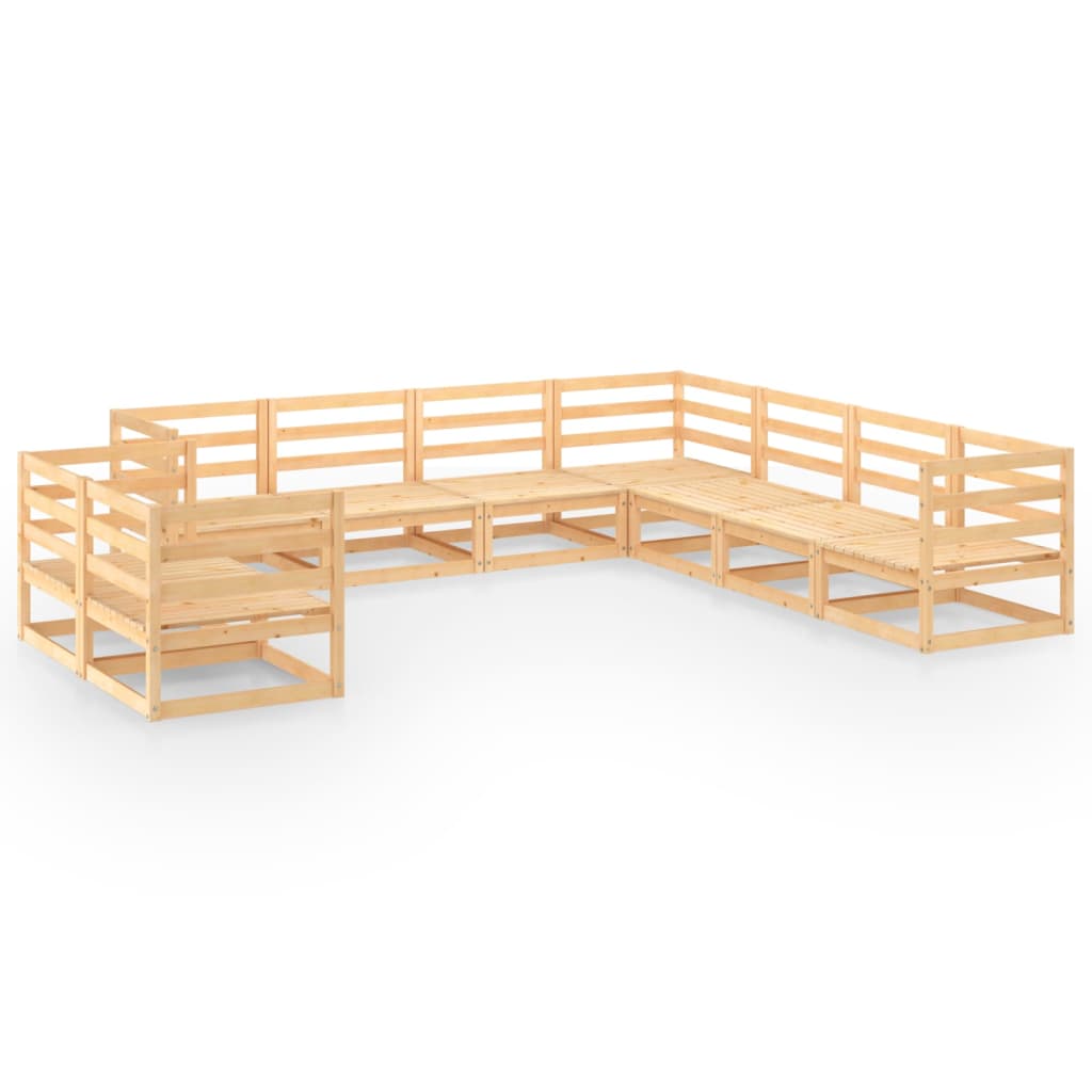 vidaXL 9-tlg. Garten-Lounge-Set Massivholz Kiefer