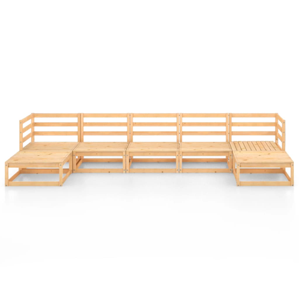 vidaXL 7-tlg. Garten-Lounge-Set Massivholz Kiefer