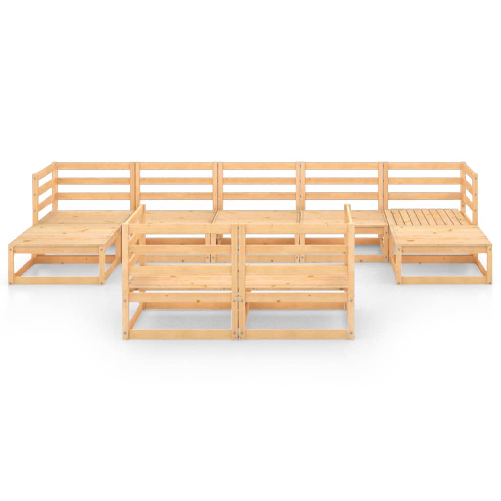 vidaXL 9-tlg. Garten-Lounge-Set Massivholz Kiefer