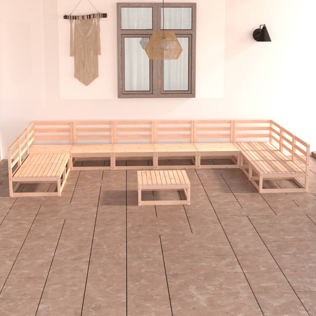 vidaXL 11-tlg. Garten-Lounge-Set Massivholz Kiefer