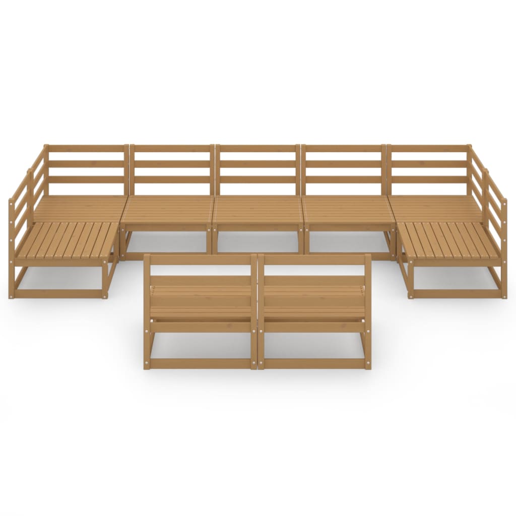 vidaXL 9-tlg. Garten-Lounge-Set Massivholz Kiefer