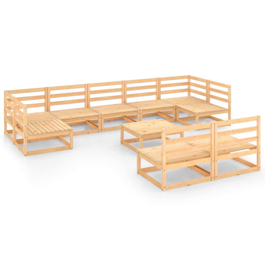 vidaXL 10-tlg. Garten-Lounge-Set Massivholz Kiefer
