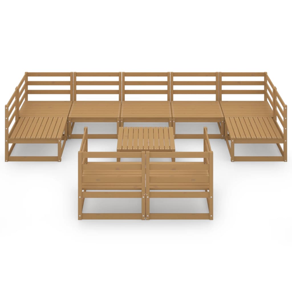 vidaXL 10-tlg. Garten-Lounge-Set Massivholz Kiefer