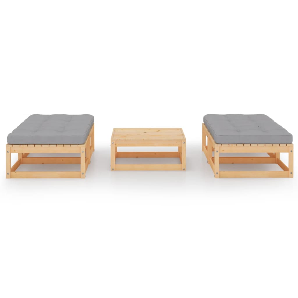 5-tlg. Garten-Lounge-Set mit Kissen Kiefer Massivholz