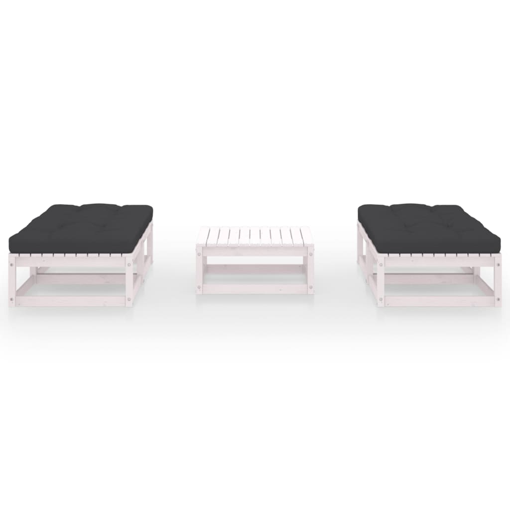 5-tlg. Garten-Lounge-Set mit Kissen Kiefer Massivholz