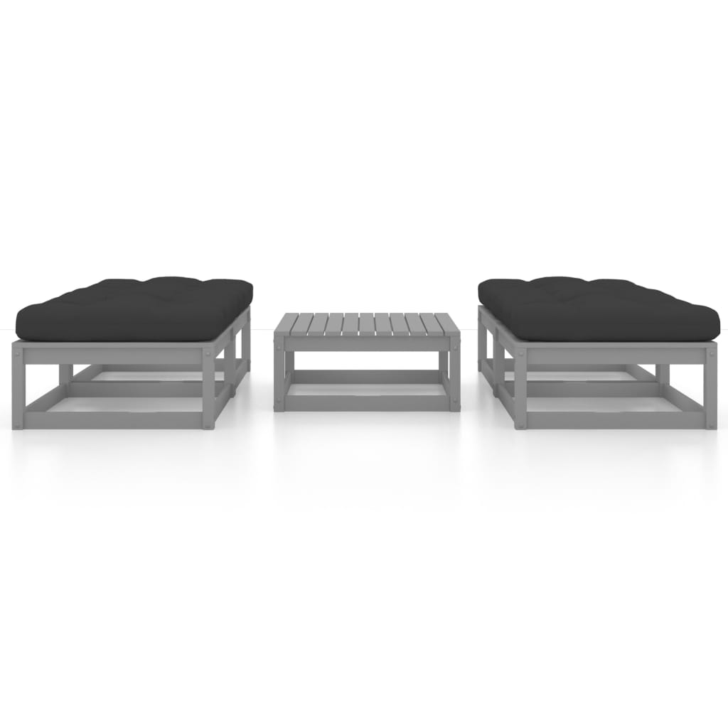 5-tlg. Garten-Lounge-Set mit Kissen Kiefer Massivholz