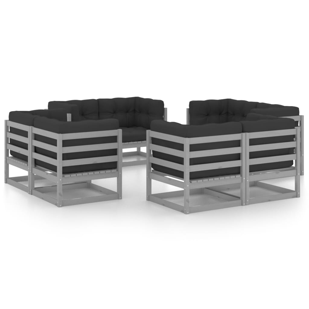 vidaXL 8-tlg. Garten-Lounge-Set Massivholz Kiefer