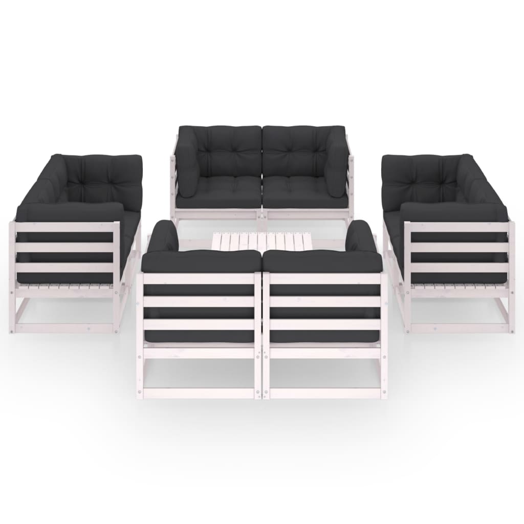 vidaXL 9-tlg. Garten-Lounge-Set Massivholz Kiefer
