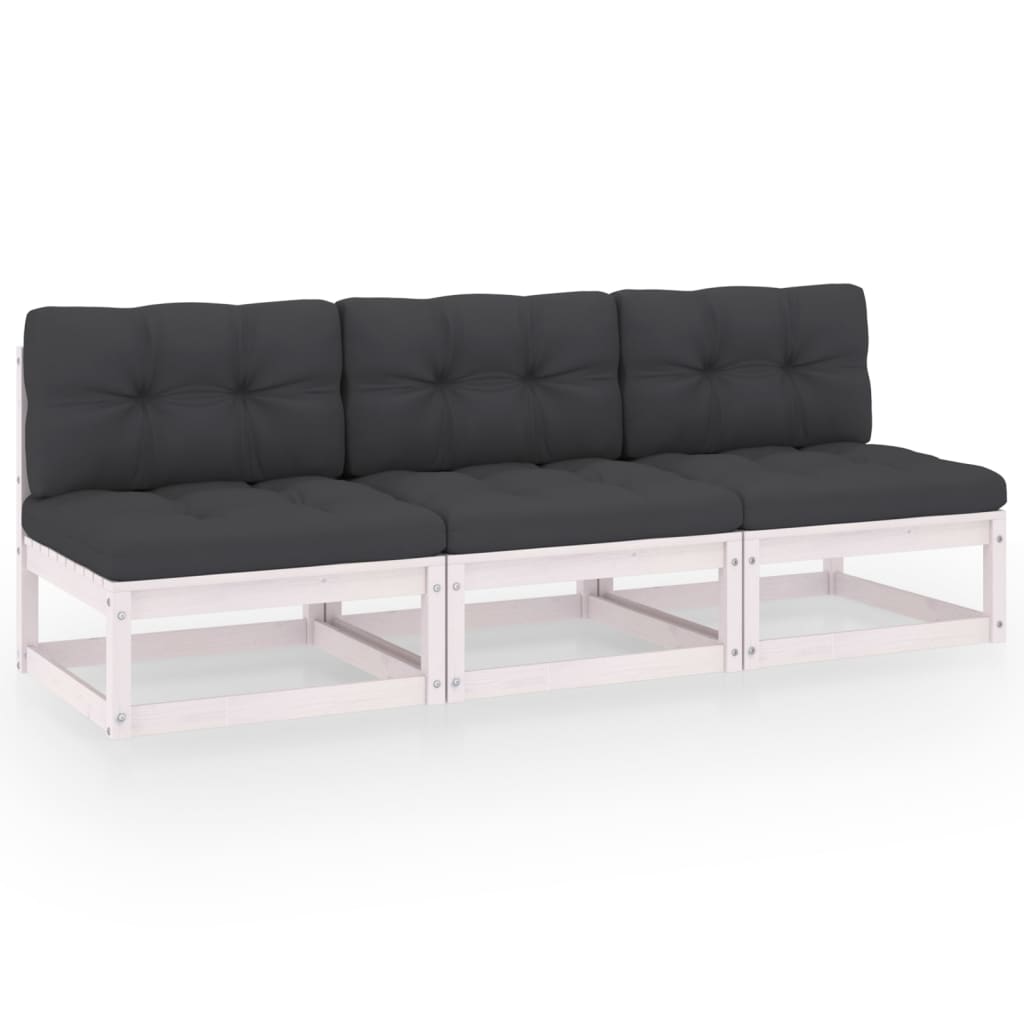 vidaXL Outdoor-Sofa 3-Sitzer Massivholz Kiefer