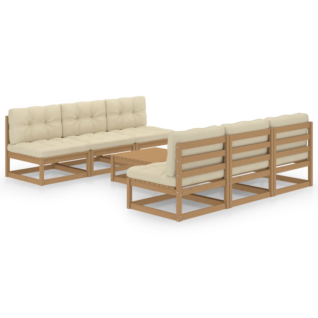 vidaXL 7-tlg. Garten-Lounge-Set Massivholz Kiefer