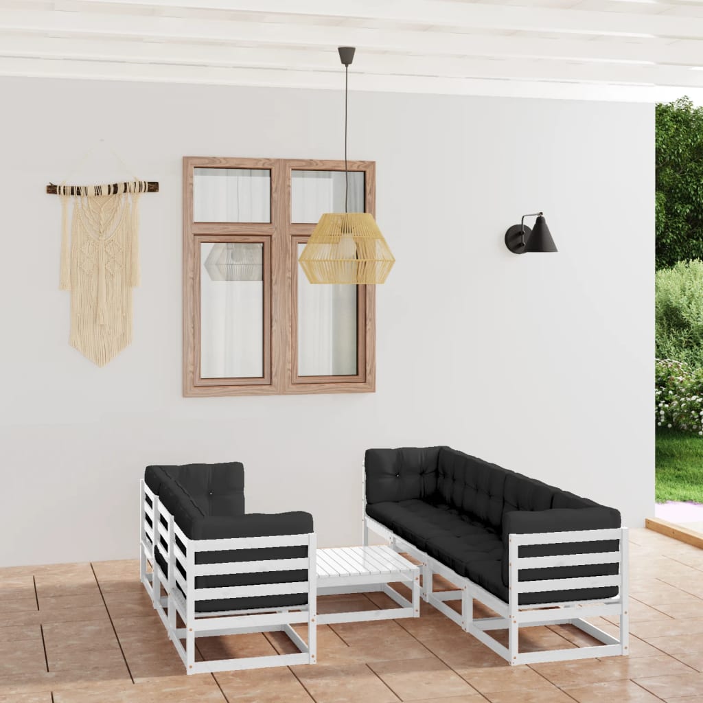 vidaXL 8-tlg. Garten-Lounge-Set Massivholz Kiefer