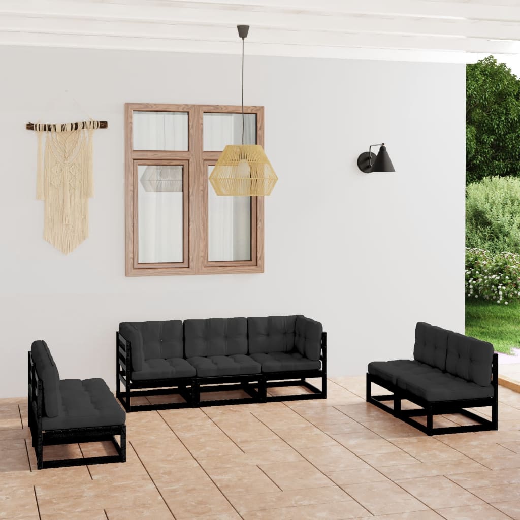vidaXL 7-tlg. Garten-Lounge-Set Honigbraun Massivholz Kiefer