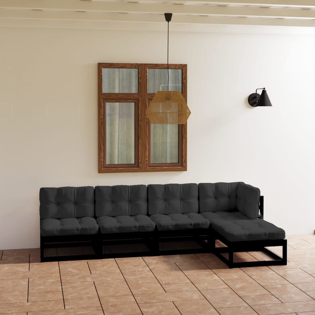 vidaXL 5-tlg. Garten-Lounge-Set Massivholz Kiefer