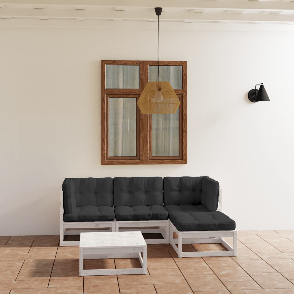 5-tlg. Garten-Lounge-Set Massivholz Kiefer