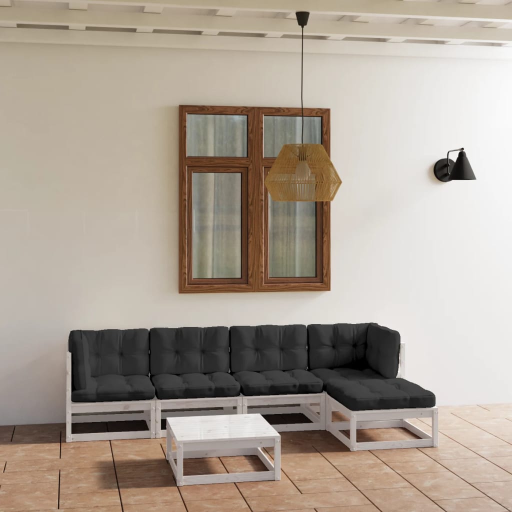 vidaXL 6-tlg. Garten-Lounge-Set Massivholz Kiefer