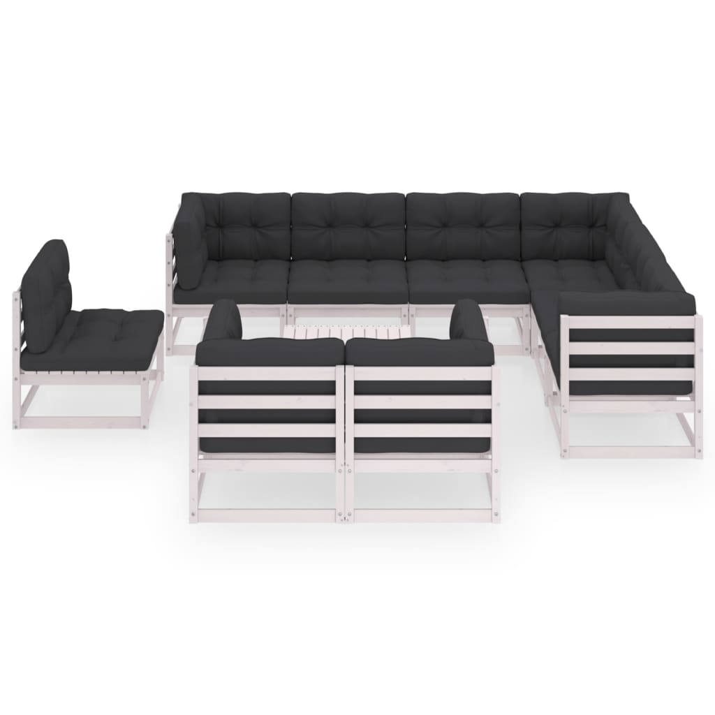 vidaXL 10-tlg. Garten-Lounge-Set Massivholz Kiefer