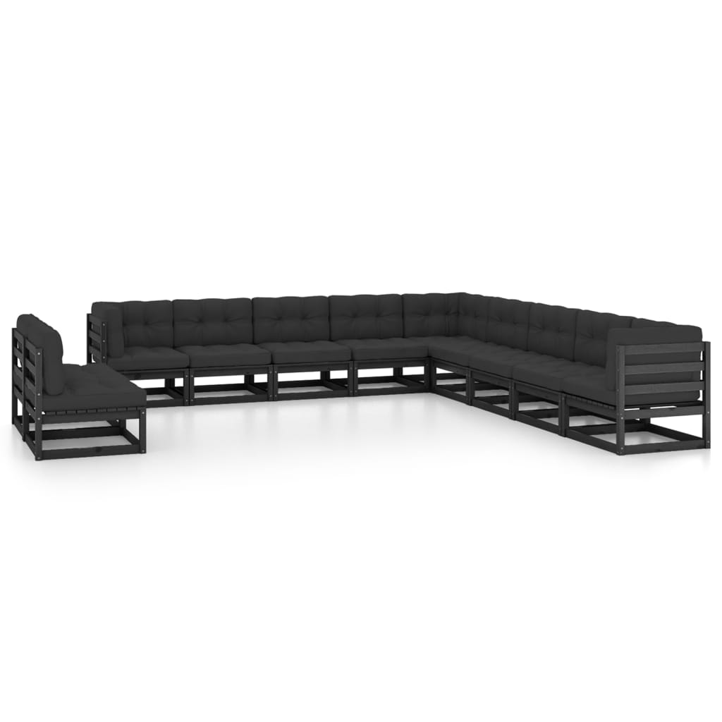 vidaXL 11-tlg. Garten-Lounge-Set Honigbraun Massivholz Kiefer