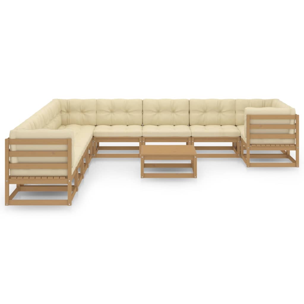 vidaXL 11-tlg. Garten-Lounge-Set Massivholz Kiefer