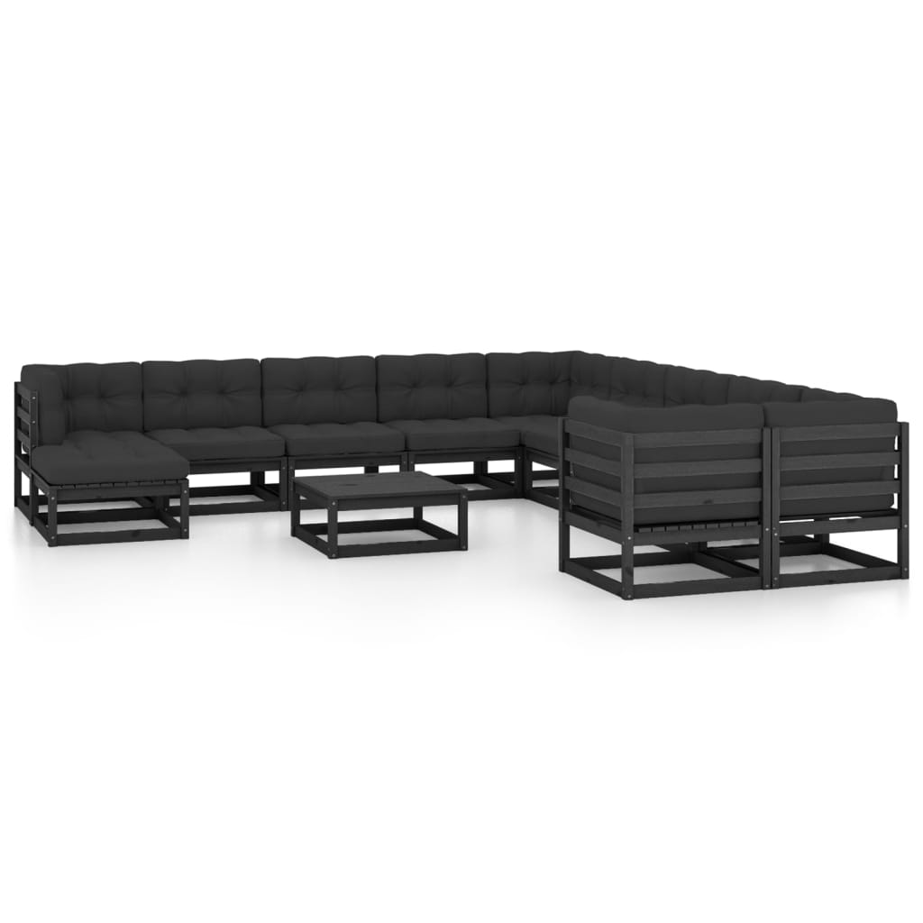 vidaXL 12-tlg. Garten-Lounge-Set Massivholz Kiefer