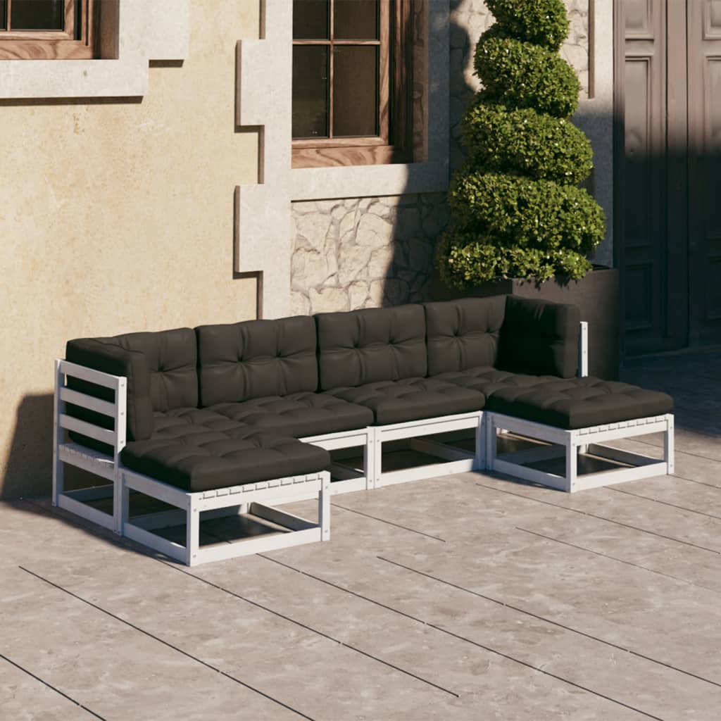 vidaXL 6-tlg. Garten-Lounge-Set Massivholz Kiefer