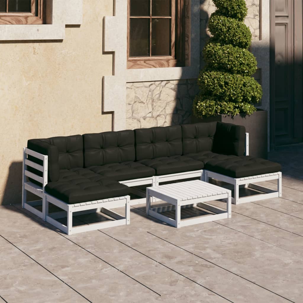 vidaXL 7-tlg. Garten-Lounge-Set Massivholz Kiefer
