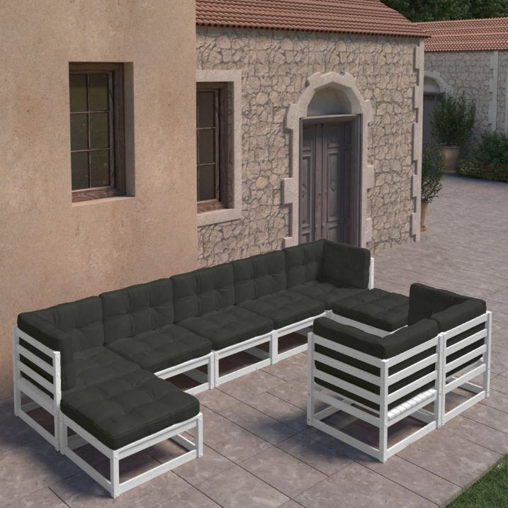 vidaXL 9-tlg. Garten-Lounge-Set Massivholz Kiefer