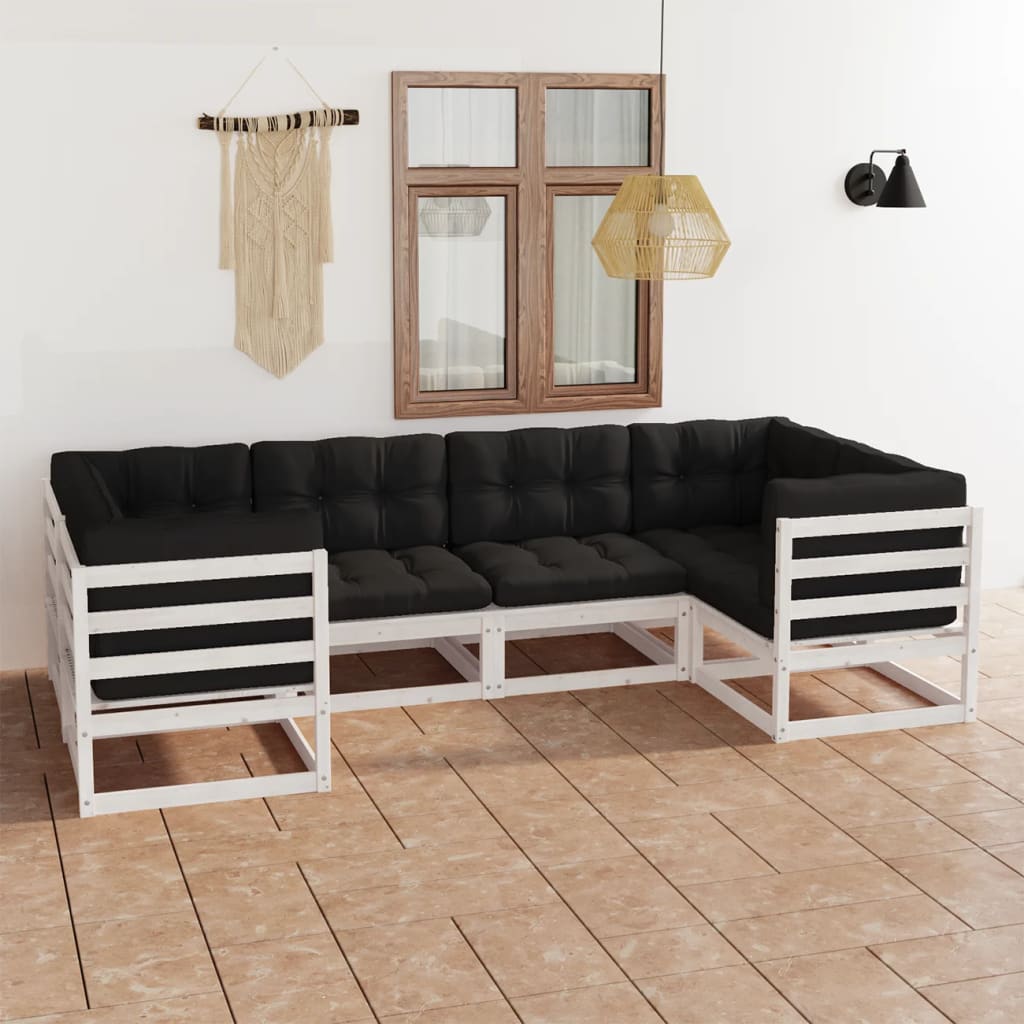 vidaXL 6-tlg. Garten-Lounge-Set Massivholz Kiefer