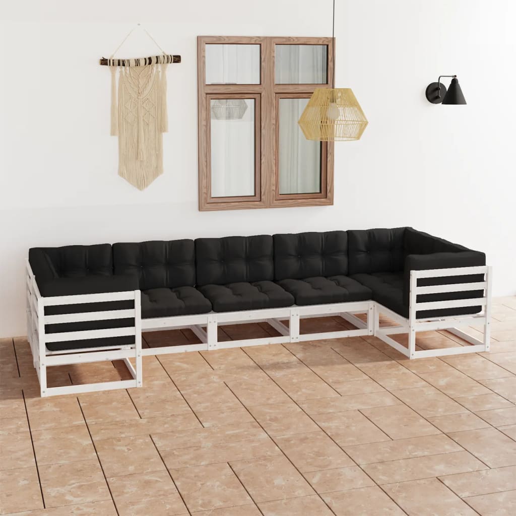 vidaXL 7-tlg. Garten-Lounge-Set Massivholz Kiefer