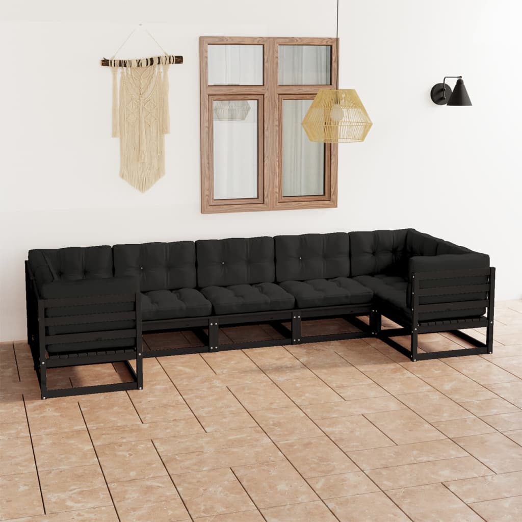 vidaXL 7-tlg. Garten-Lounge-Set Massivholz Kiefer