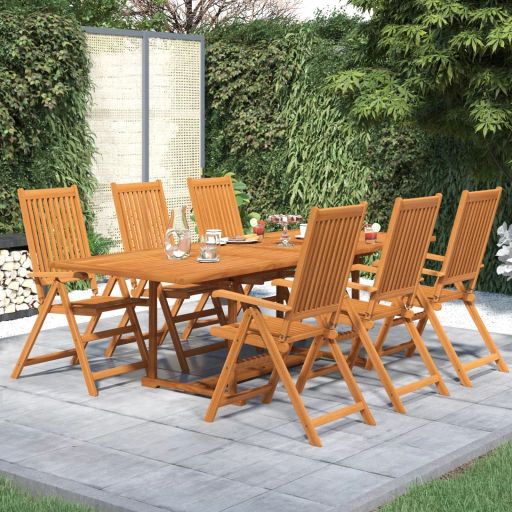 vidaXL 7-tlg. Garten-Essgruppe Massivholz Akazie 160-240 cm