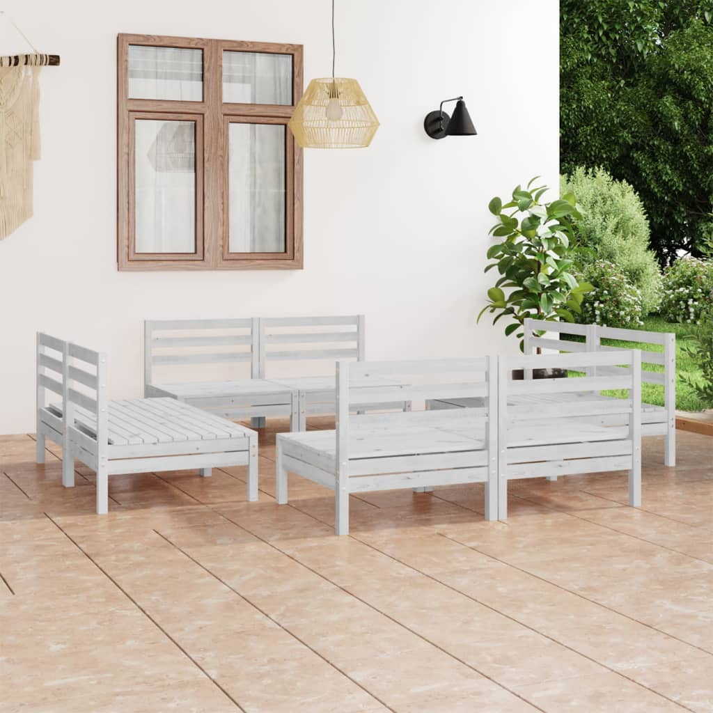 vidaXL 8-tlg. Garten-Lounge-Set Massivholz Kiefer