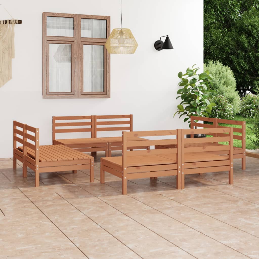 vidaXL 8-tlg. Garten-Lounge-Set Massivholz Kiefer
