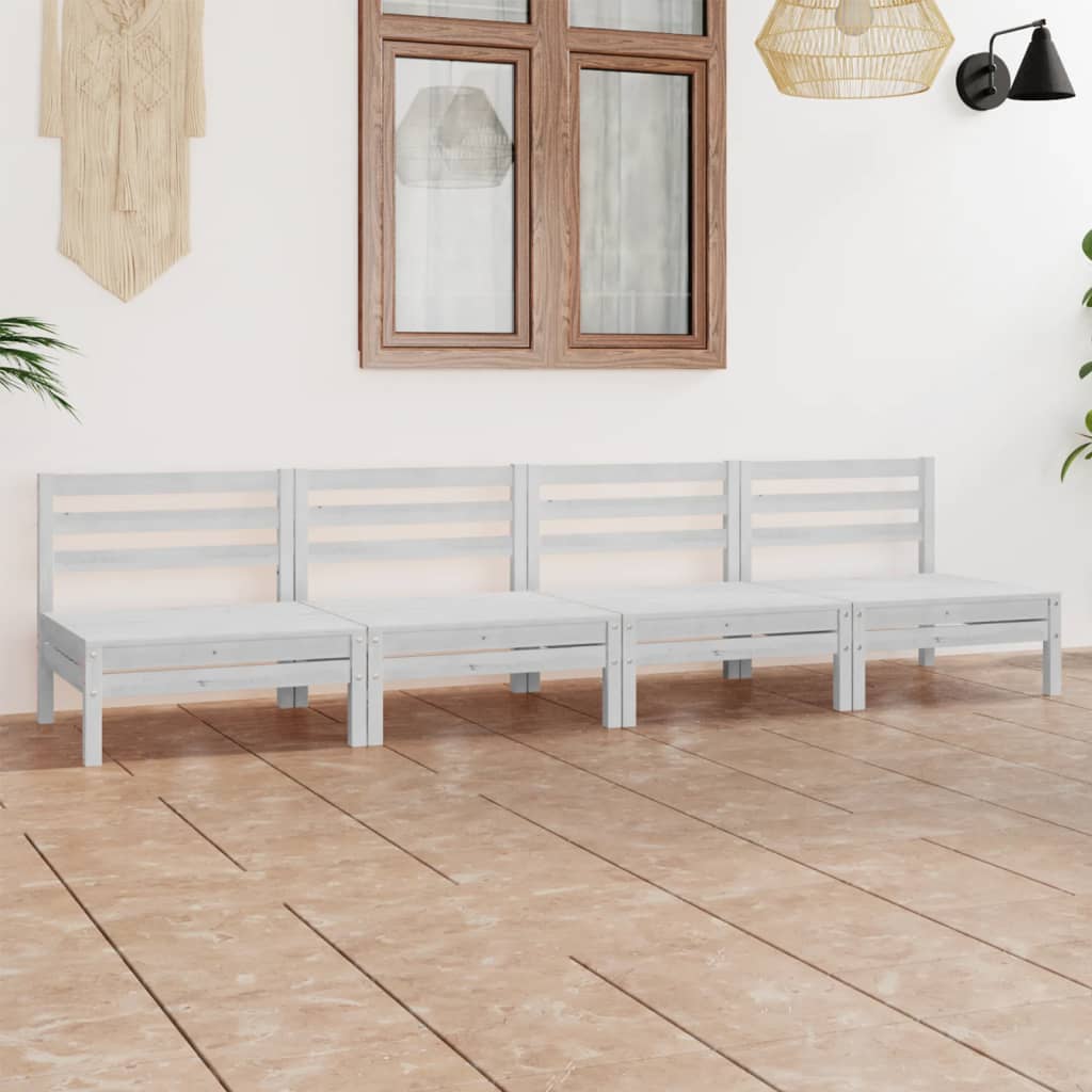 4-tlg. Garten-Lounge-Set Kiefer Massivholz