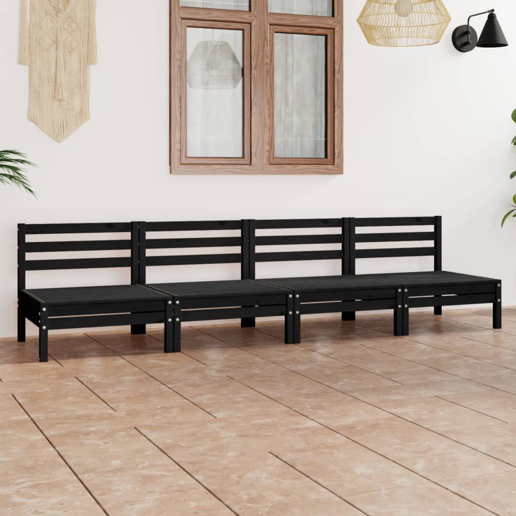 4-tlg. Garten-Lounge-Set Kiefer Massivholz
