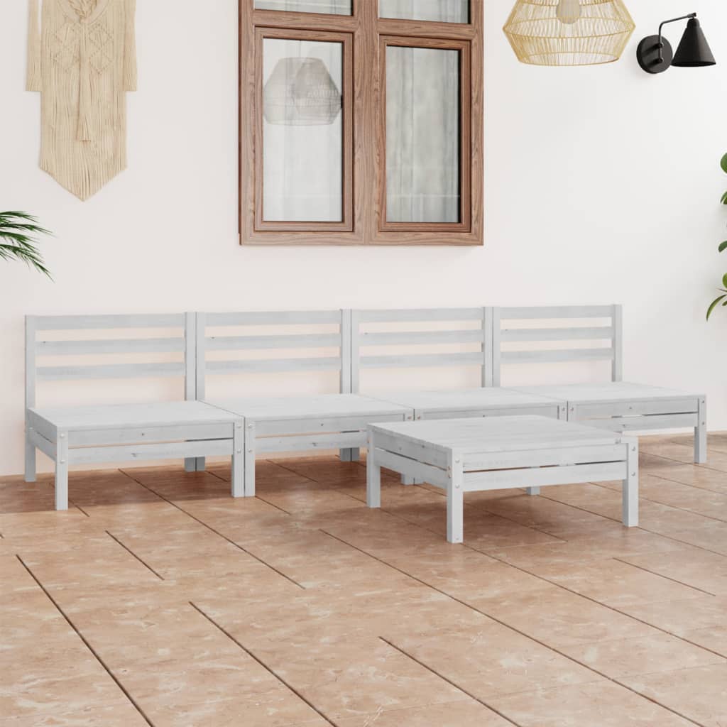 5-tlg. Garten-Lounge-Set Kiefer Massivholz