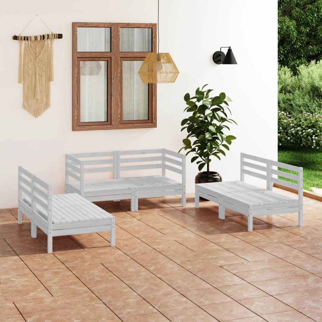 6-tlg. Garten-Lounge-Set Massivholz Kiefer