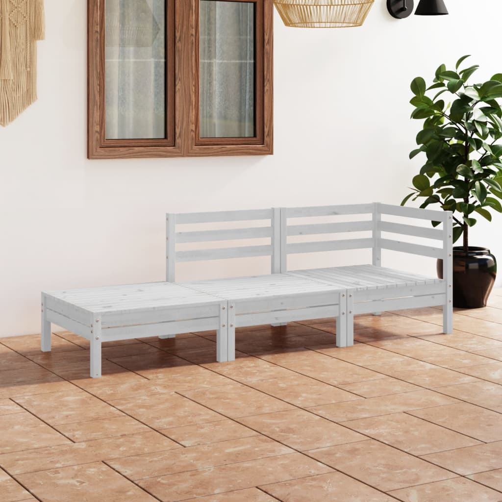 3-tlg. Garten-Lounge-Set Massivholz Kiefer