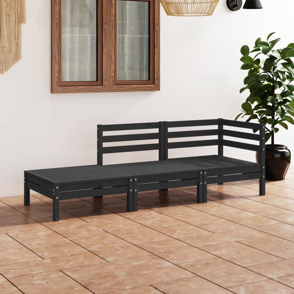 3-tlg. Garten-Lounge-Set Massivholz Kiefer