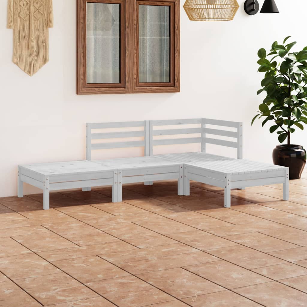 4-tlg. Garten-Lounge-Set Massivholz Kiefer
