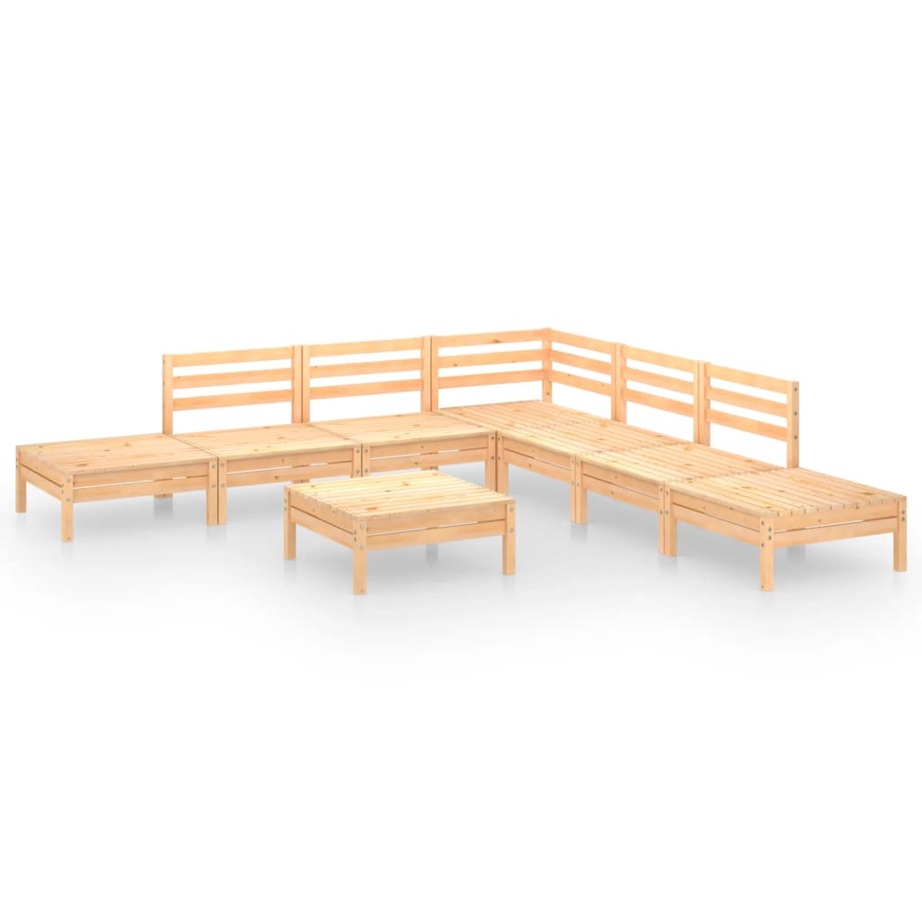 8-tlg. Garten-Lounge-Set Massivholz Kiefer