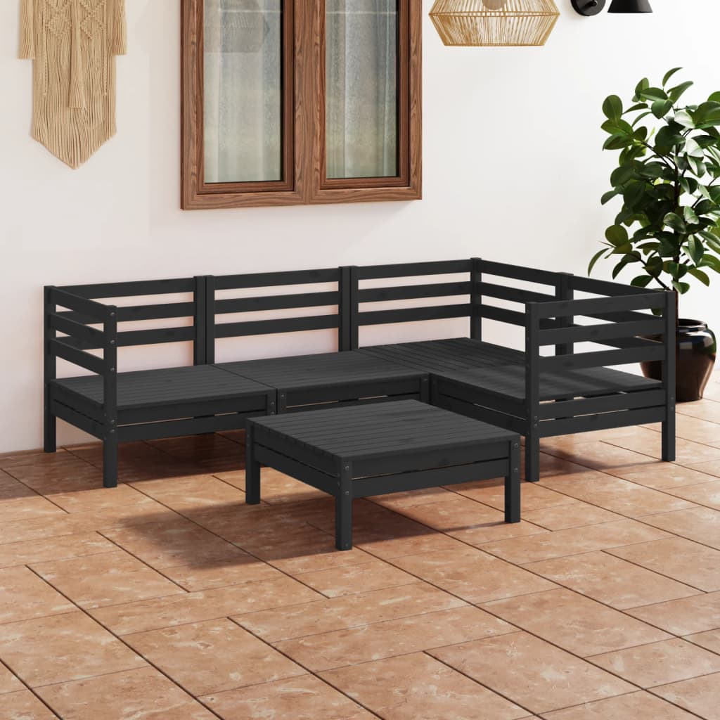 5-tlg. Garten-Lounge-Set Massivholz Kiefer