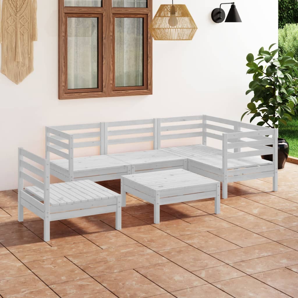 6-tlg. Garten-Lounge-Set Kiefer Massivholz