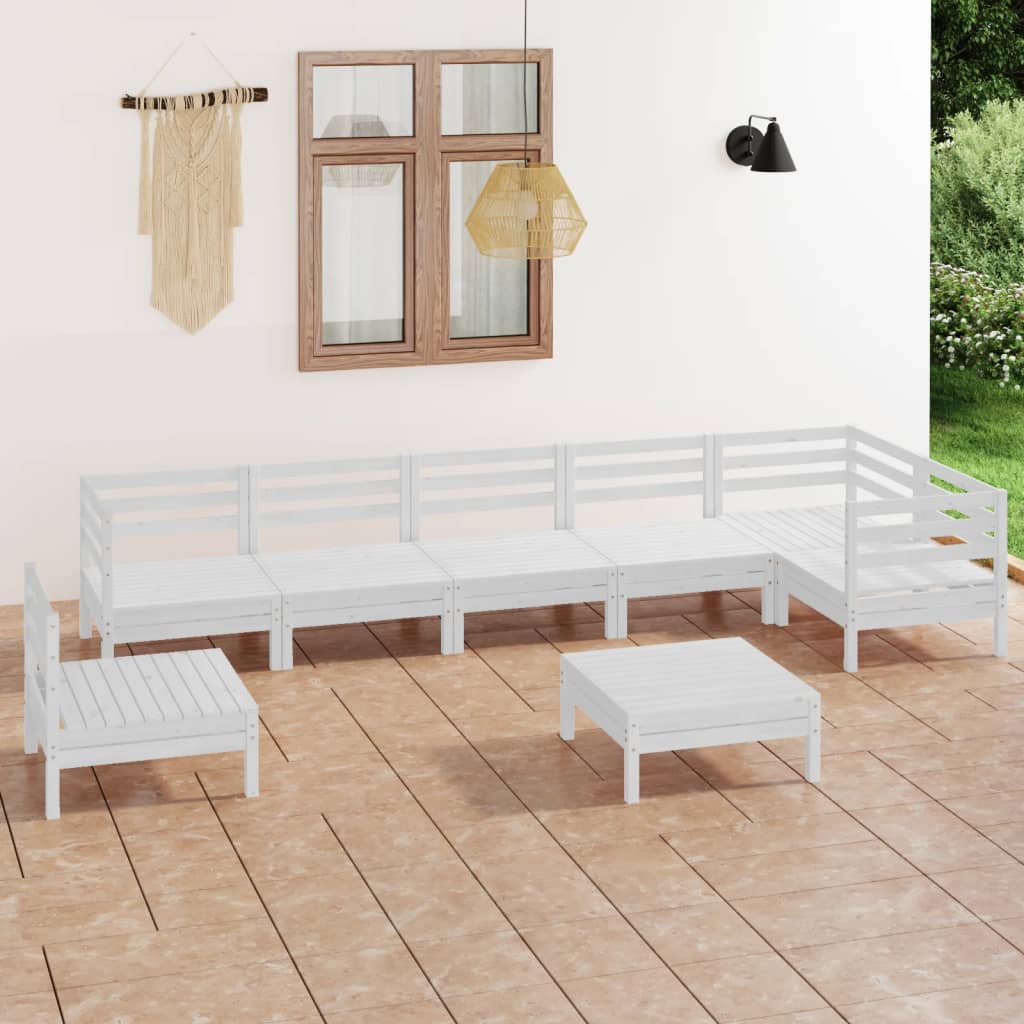 8-tlg. Garten-Lounge-Set Massivholz Kiefer