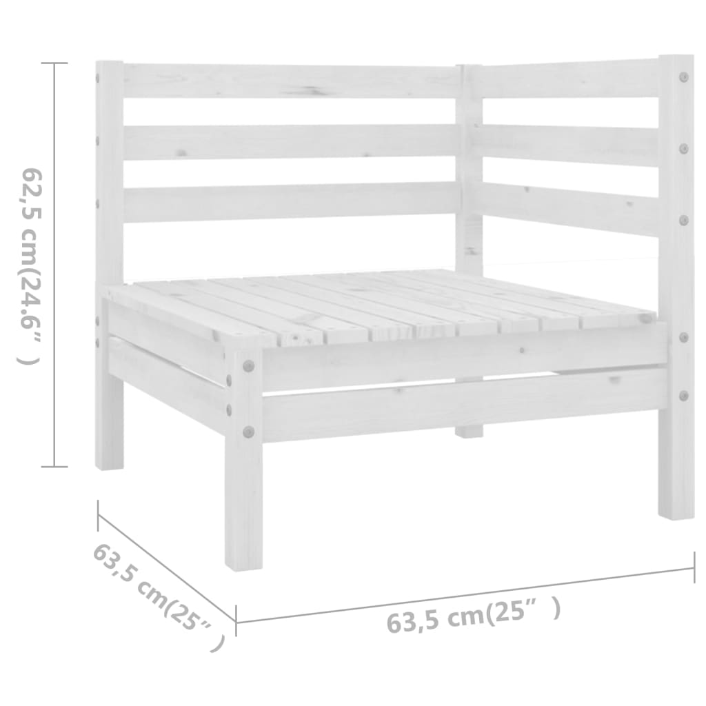 9-tlg. Garten-Lounge-Set Massivholz Kiefer Weiß