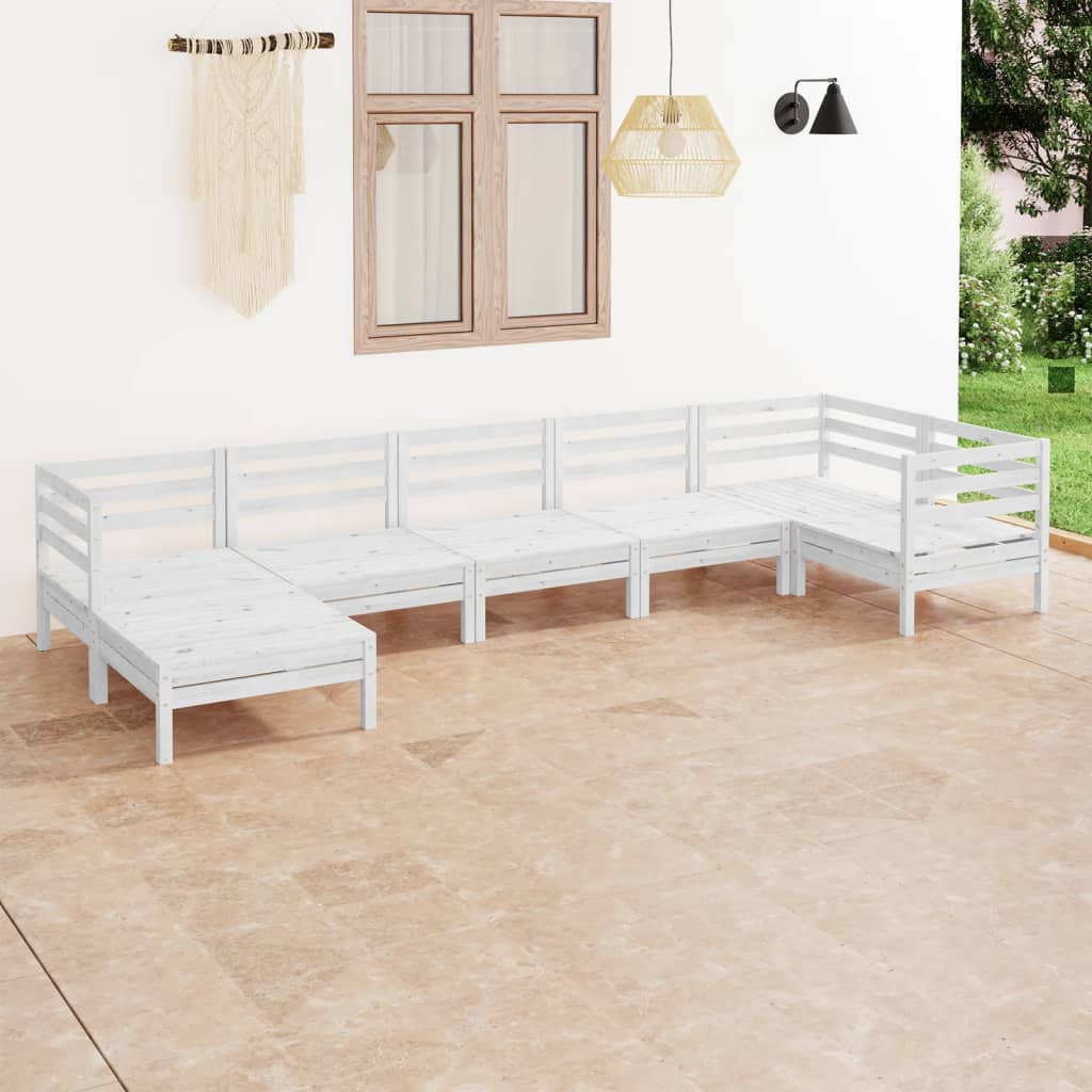 7-tlg. Garten-Lounge-Set Massivholz Kiefer