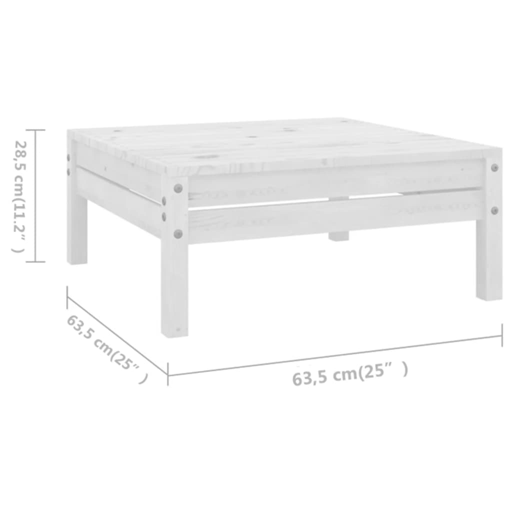 8-tlg. Garten-Lounge-Set Massivholz Kiefer Weiß