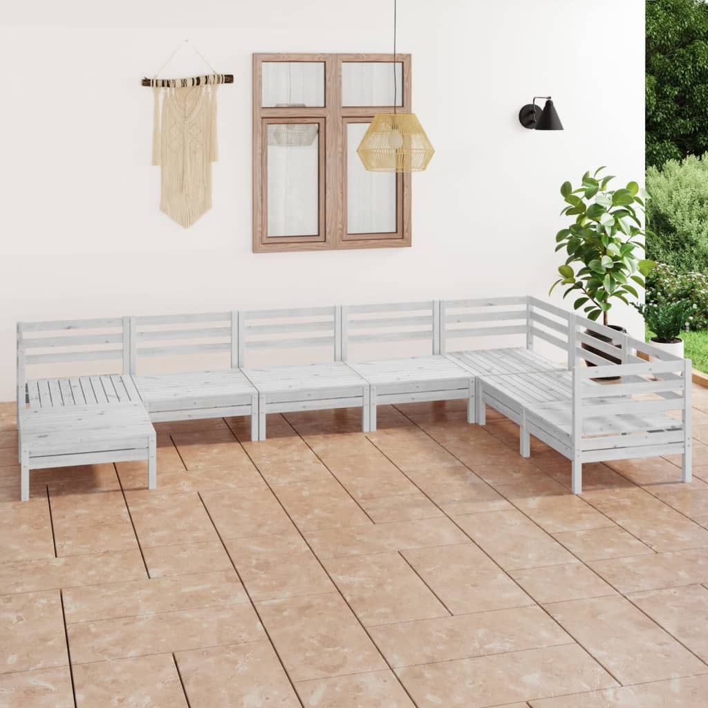 8-tlg. Garten-Lounge-Set Massivholz Kiefer