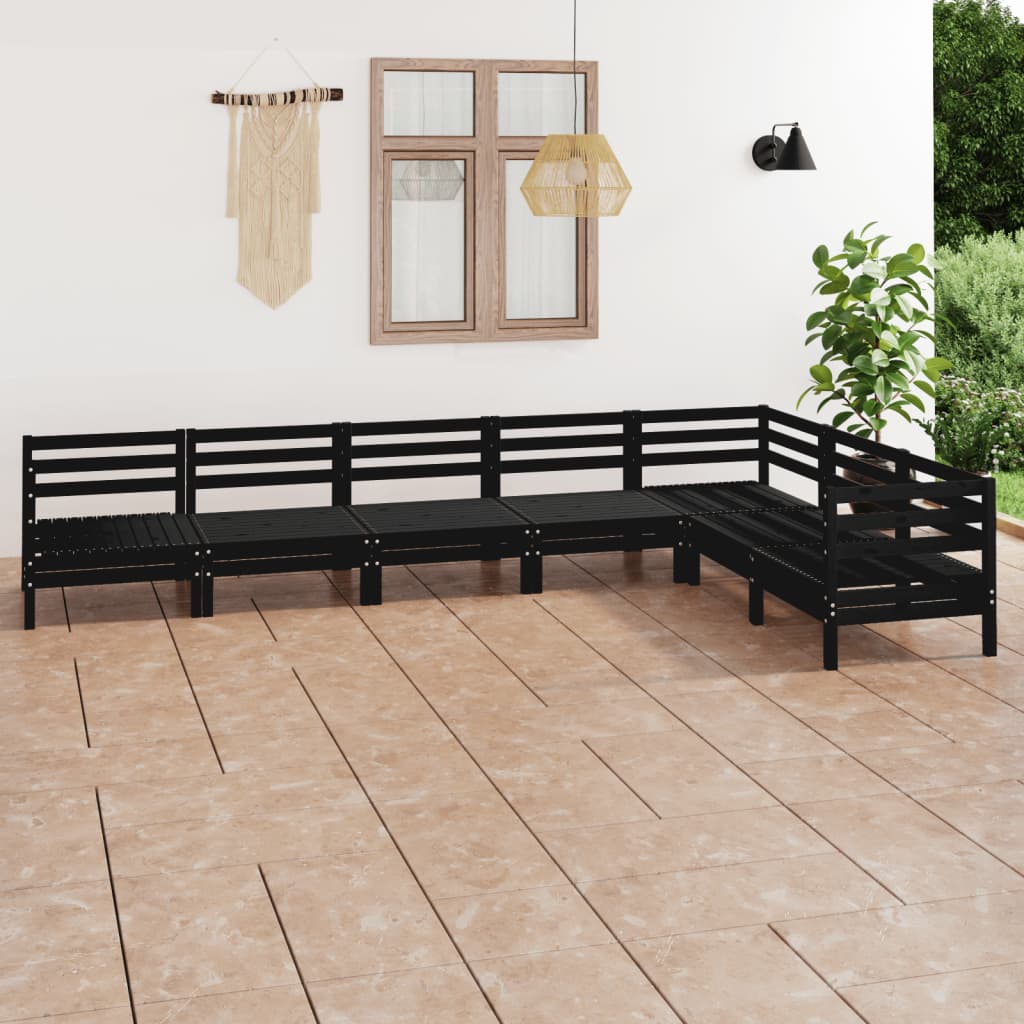 7-tlg. Garten-Lounge-Set Massivholz Kiefer
