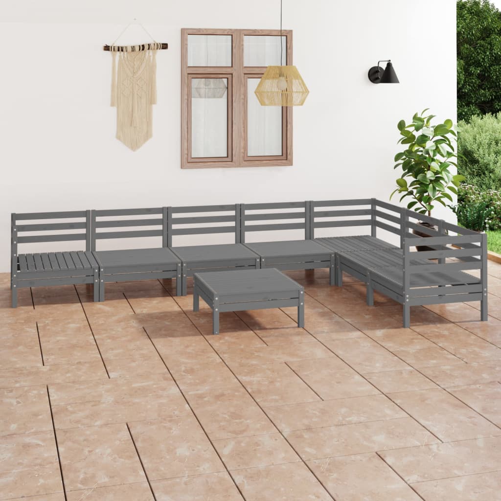 8-tlg. Garten-Lounge-Set Massivholz Kiefer